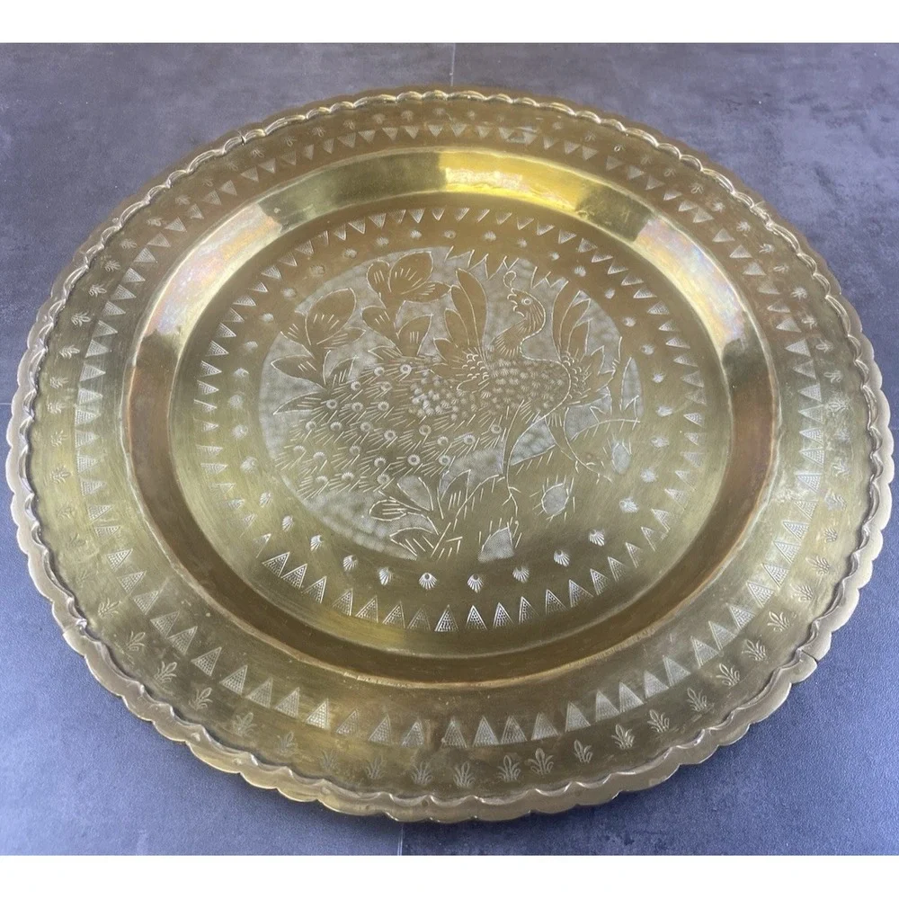 Brass Etched Peacock 14